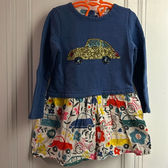 Mini Boden Other - Mini Boden Blue and Multicolor Car Print Dress